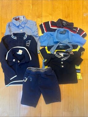 8 Piece Preppy Boy Bundle - Polo, Oshkosh and more 3-12mo